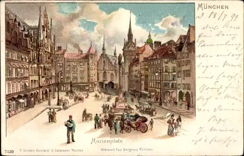 Künstler Litho München, Marienplatz