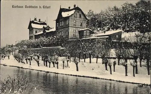 Ak Hochheim Erfurt in Thüringen, Kurhaus im Winter