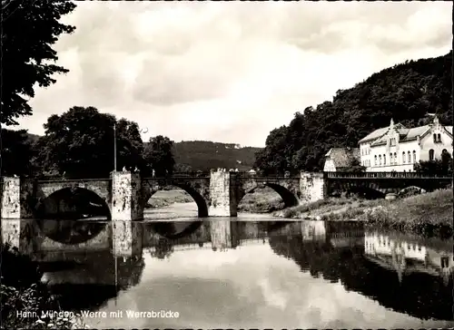 Ak Hann. Münden in Niedersachsen, Werra, Werrabrücke