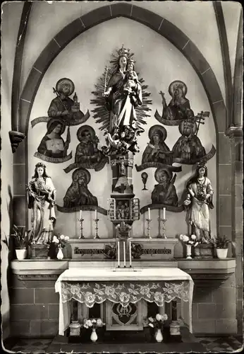 Ak Bildstock Friedrichsthal an der Saar, Pfarrkirche St. Josef, St. Marien Bildstock Altar