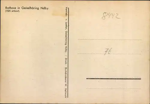 Künstler Ak Geiselhöring in Niederbayern, Rathaus