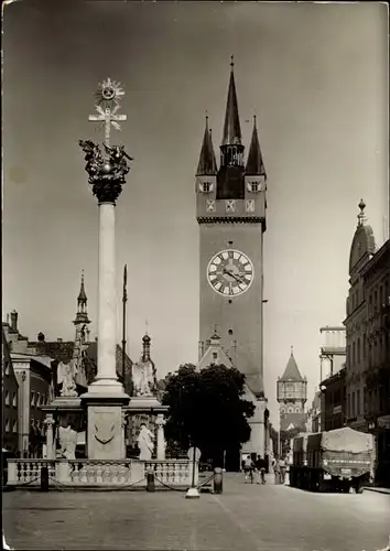 Ak Straubing an der Donau Niederbayern, Theresienplatz
