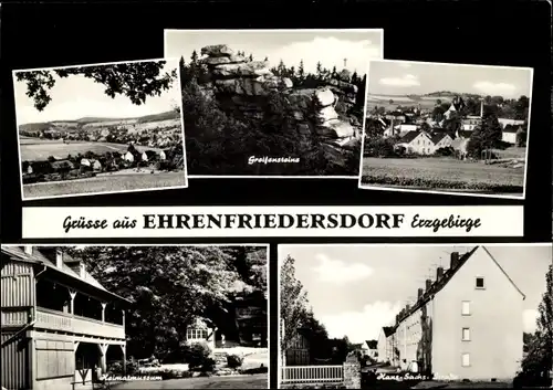 Ak Ehrenfriedersdorf im Erzgebirge, Greifensteine, Heimatmuseum, Hans Sachs Straße