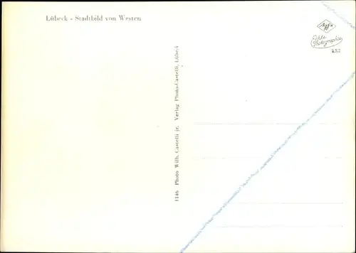 Ak Hansestadt Lübeck, Panorama von Westen