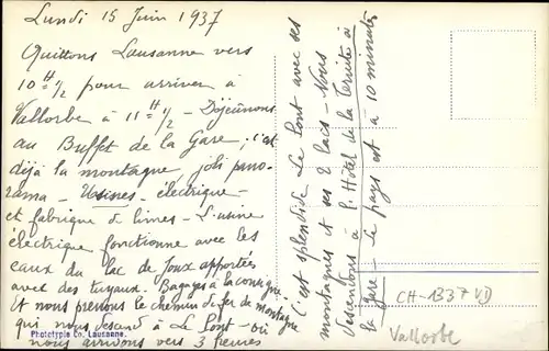 Ak Vallorbe Kanton Waadt, Vue générale