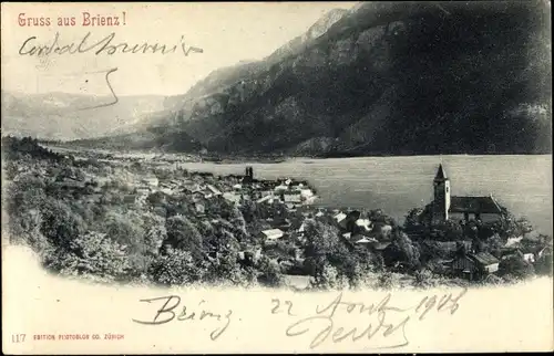 Ak Brienz Kanton Bern, Blick über den See, Panorama