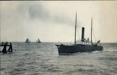 Ak Trouville sur Mer Calvados, Augustin Normand rentrant dans les Jetées, Fährschiff