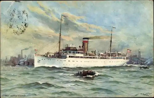 Künstler Ak Stöwer, Willy, HAPAG Turbinen Schnelldampfer Cobra, Seebäderdienst