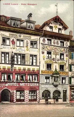 Ak Luzern Stadt Schweiz, Hotel Metzgern