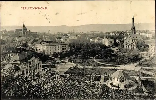 Ak Teplice Šanov Teplitz Schönau Region Aussig, Blick auf die Stadt