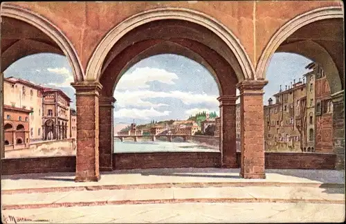 Künstler Ak Firenze Florenz Toscana, Archi del Ponte Vecchia