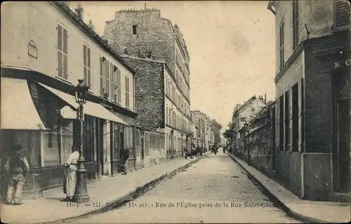 Ak Paris XV, Rue de l'église, Rue Saint Charles, Straßenpartie, Geschäfte