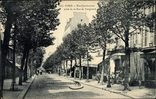 Ak Paris XV, Rue Cambronne, Rue de Vaugirard, Geschäfte