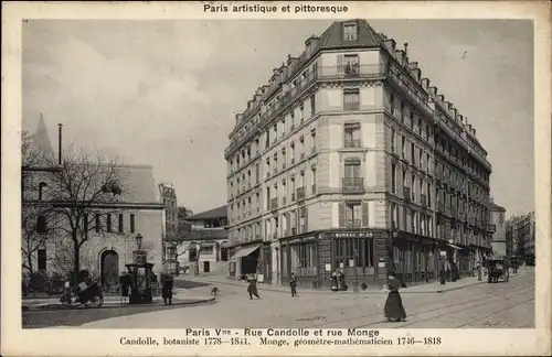 Ak Paris V, Rue Candolle et Rue Monge, Bürogebäude
