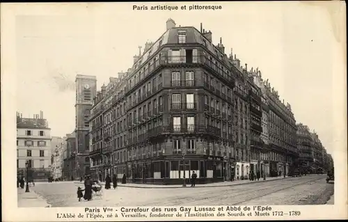 Ak Paris V, Carrefour Rues Gay Lussac et Abbé l'Epée