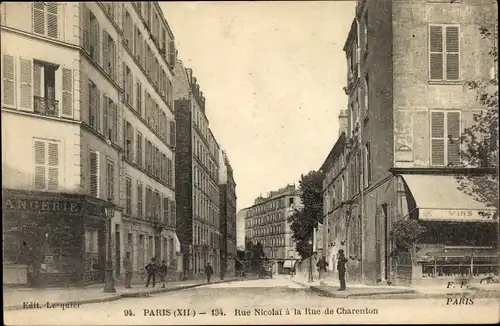 Ak Paris XII., Rue Nicolai a la Rue de Charenton, Boulangerie