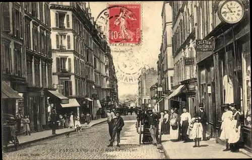 Ak Paris XVII., Rue Lemercier, Geschäfte