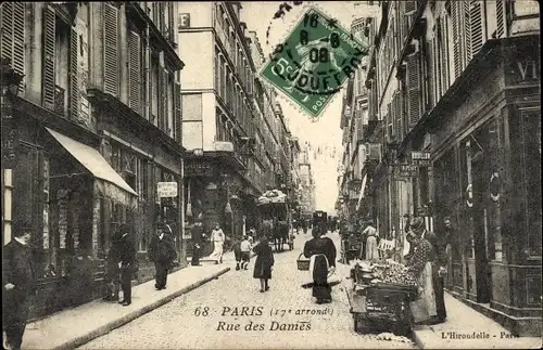 Ak Paris XVII., Rue des Dames, Geschäfte