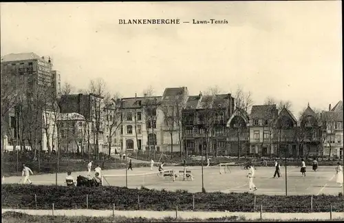 Ak Blankenberghe Blankenberge Westflandern, Lawn Tennis, Tennisplatz