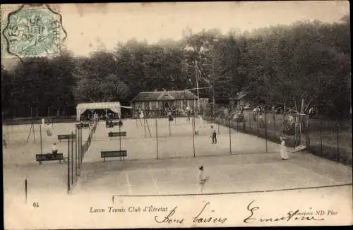 Ak Fécamp Seine Maritime, Lawn Tennis Club d'Entretat, Tennisplatz