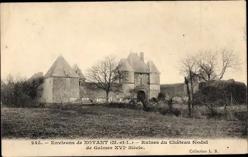 Ak Galmer Noyant Maine et Loire, Ruines du Chateau feodal