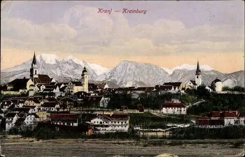 Ak Kranj Krainburg Slowenien, Totalansicht der Ortschaft