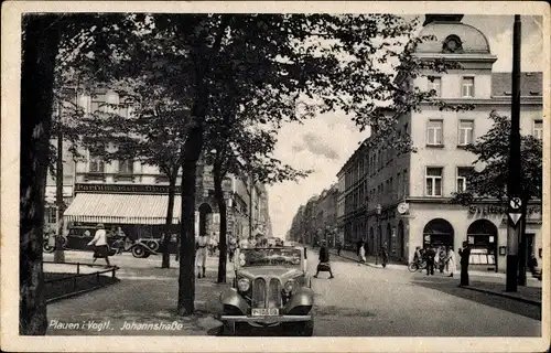 Ak Plauen im Vogtland, Johannstraße, Automobil