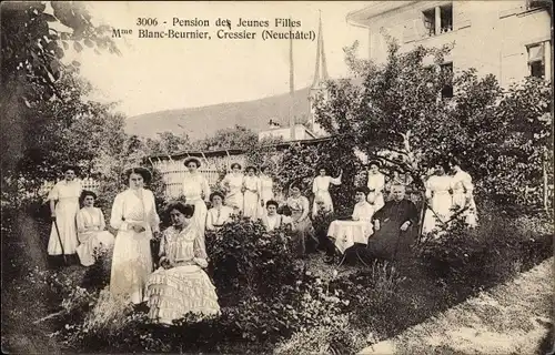 Ak Cressier Kanton Neuenburg, Pension des Jeunes Filles, Mme Blanc Beurnier