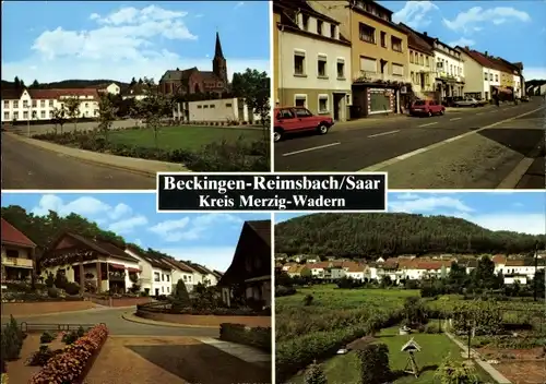 Ak Reimsbach Beckingen im Saarland, Teilansicht, Geschäfte, Straßenpartie