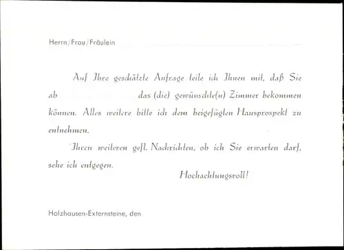 Ak Holzhausen Externsteine Horn Bad Meinberg am Teutoburger Wald, Waldhotel Bärenstein