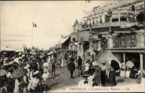 Ak Trouville Calvados, Le Casino, Les Planches