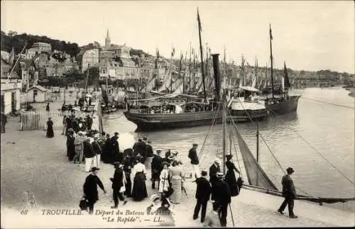 Ak Trouville Calvados, Depart du Bateau Le Rapide