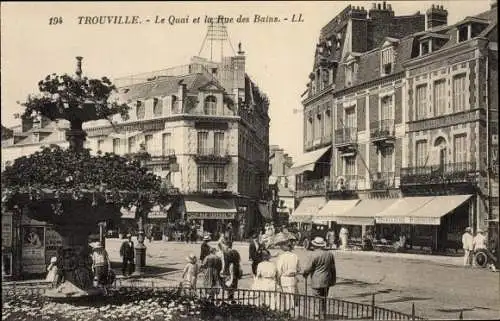 Ak Trouville Calvados, Le Quai, La Rue des Bains