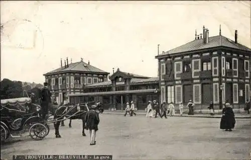 Ak Trouville Deauville Calvados, La gare