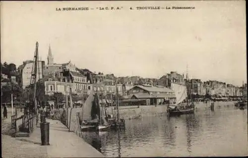 Ak Trouville Calvados, La Poissonnerie
