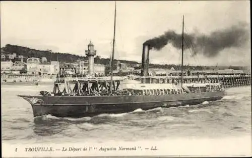 Ak Trouville Calvados, Le Depart de l'Augustin Normand