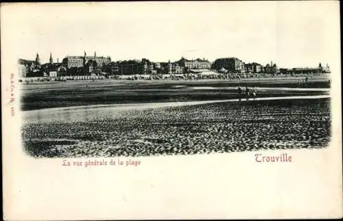 Ak Trouville Calvados, La vue generale de la plage