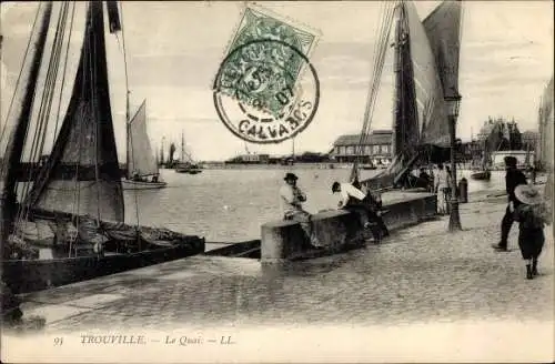 Ak Trouville Calvados, Le Quai