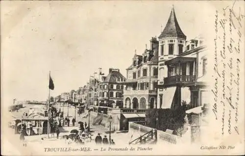 Ak Trouville sur Mer Calvados, La Promenade des Planches