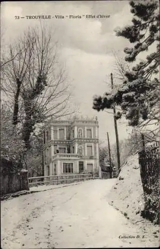 Ak Trouville Calvados, Villa Floria Effet d'hiver