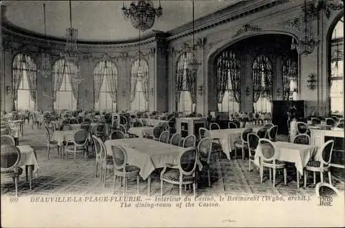 Ak Deauville La Plage Fleurie Calvados, Interieur du Casino, le Restaurant