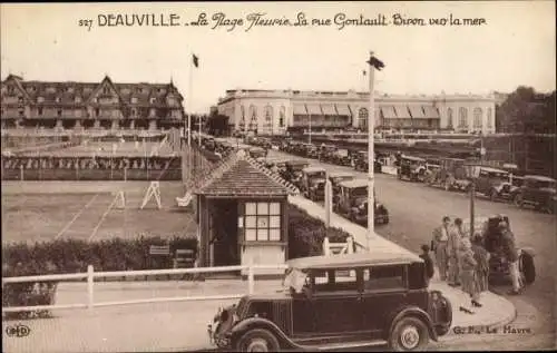 Ak Deauville La Plage Fleurie Calvados, La rue Gontault Biron