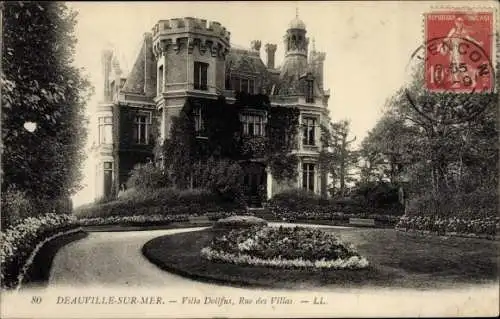 Ak Deauville sur Mer Calvados, Villa Dollfus, Rue des Villas