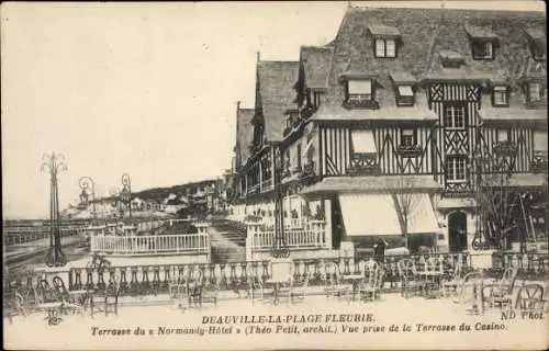 Ak Deauville La Plage Fleurie Calvados, Terrasse du Normandy Hotel