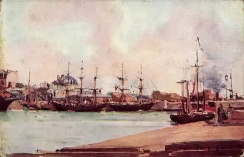 Ak Deauville Calvados, Le Bassin de Morny