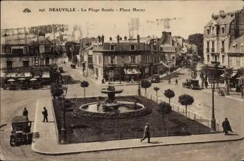 Ak Deauville La Plage Fleurie Calvados, Place Morny