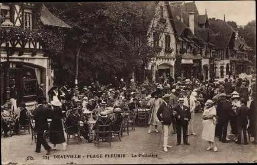 Ak Deauville La Plage Fleurie Calvados, La Potiniere