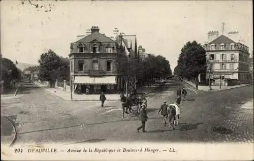 Ak Deauville Calvados, Avenue de la Republique, Boulevard Manger