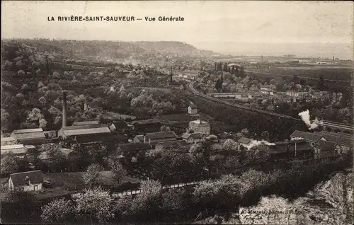 Ak La Riviere Saint Sauveur Calvados, vue générale