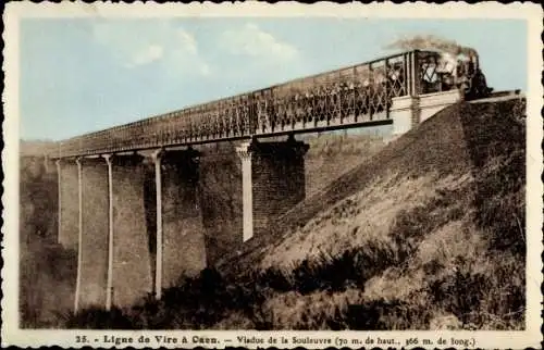 Ak Souleuvre en Bocage Calvados, le Viaduc de la Souleuvre, ligne ferroviale de Vire à Caen